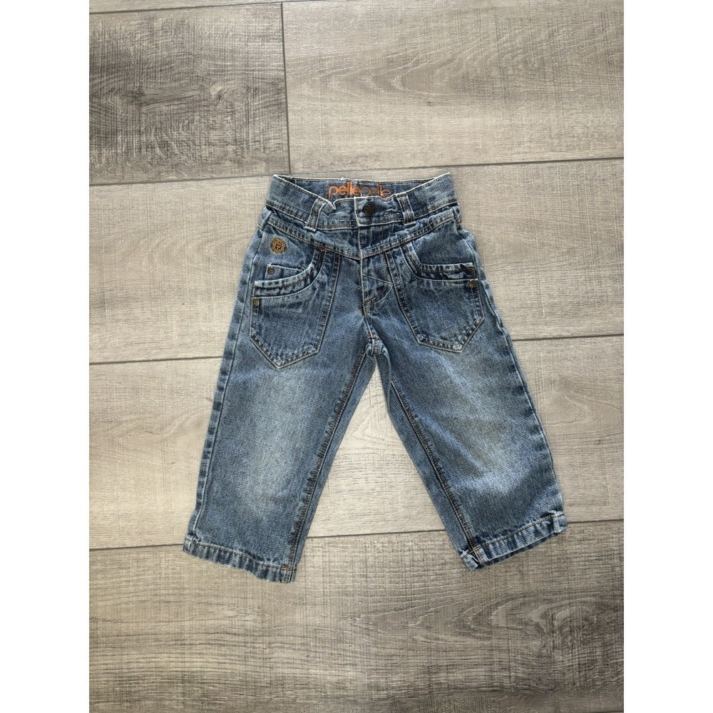 90s Vintage Pelle Pelle Straight Boys Size 2T Embroidered Denim Jeans Logo Y2K